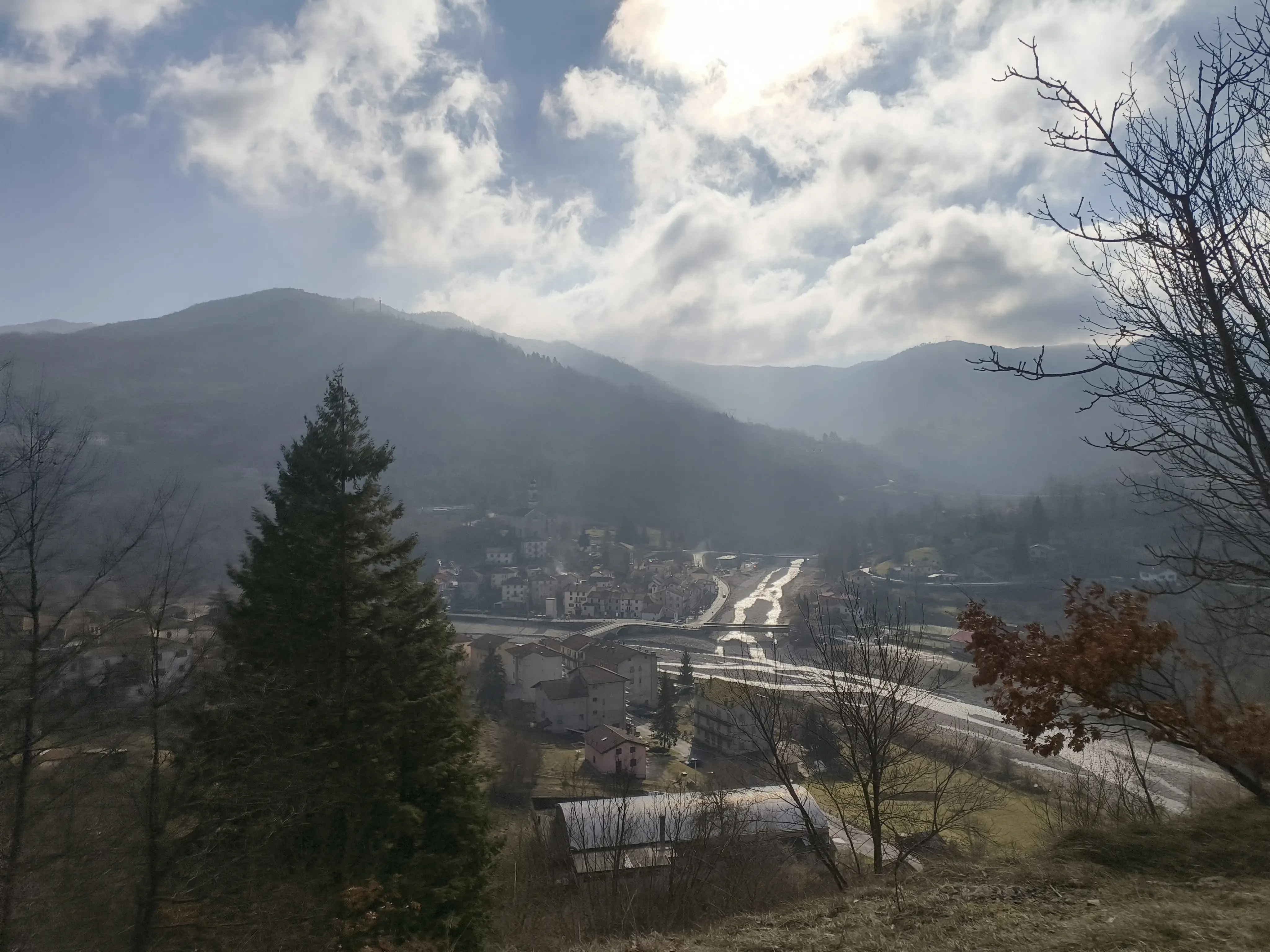 Vista di Vobbia dalla prima tappa